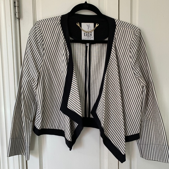 Tibi Open-front Striped Blazer - Picture 1 of 3